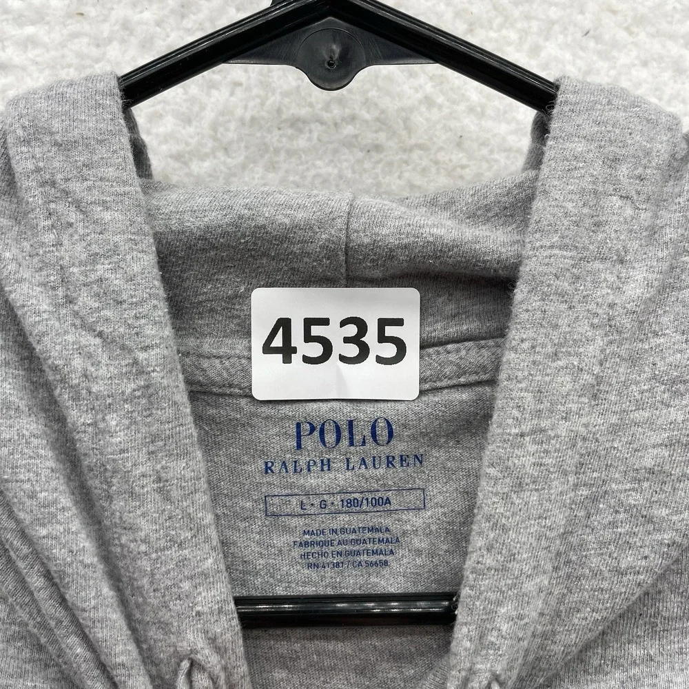 Polo Ralph Lauren Sweatshirt Mens Large L Big Logo Gray Thin Lightweight Preppy